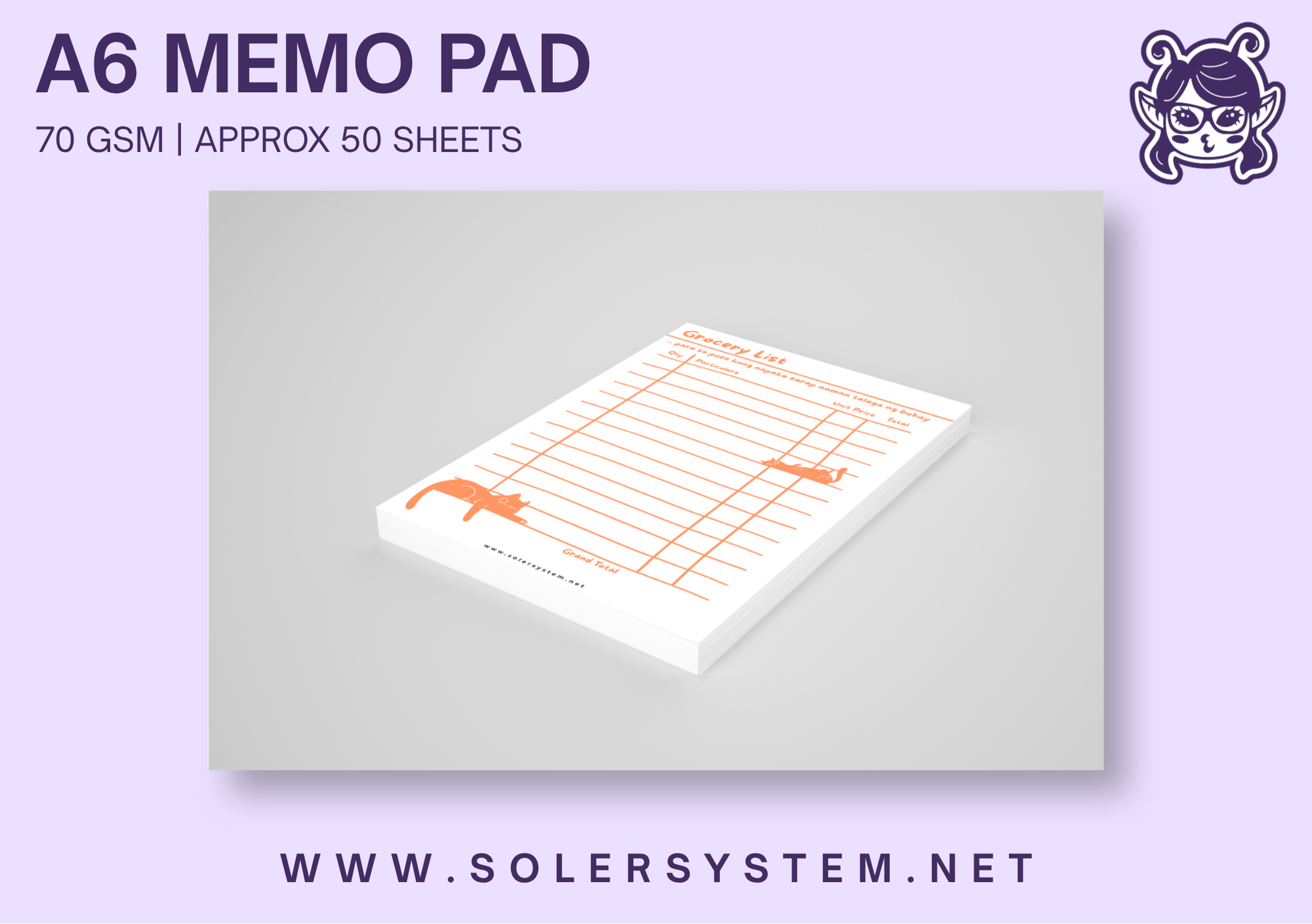 Grocery List para sa pusa | A6 Memo Pad