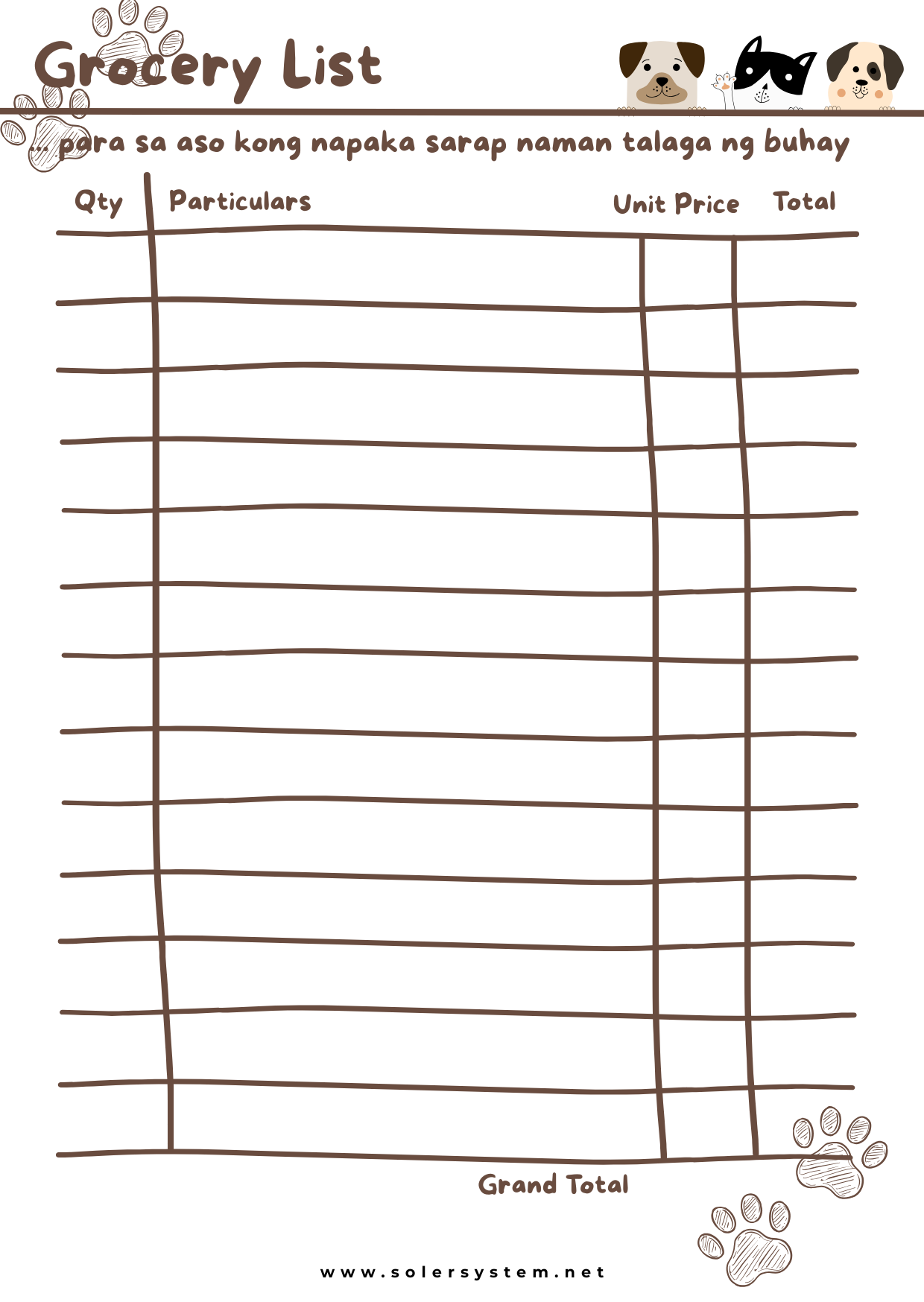 Grocery List para sa aso | A6 Memo Pad