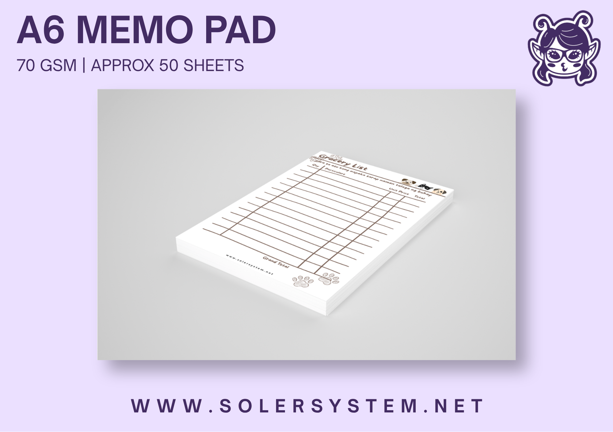 Grocery List para sa aso | A6 Memo Pad