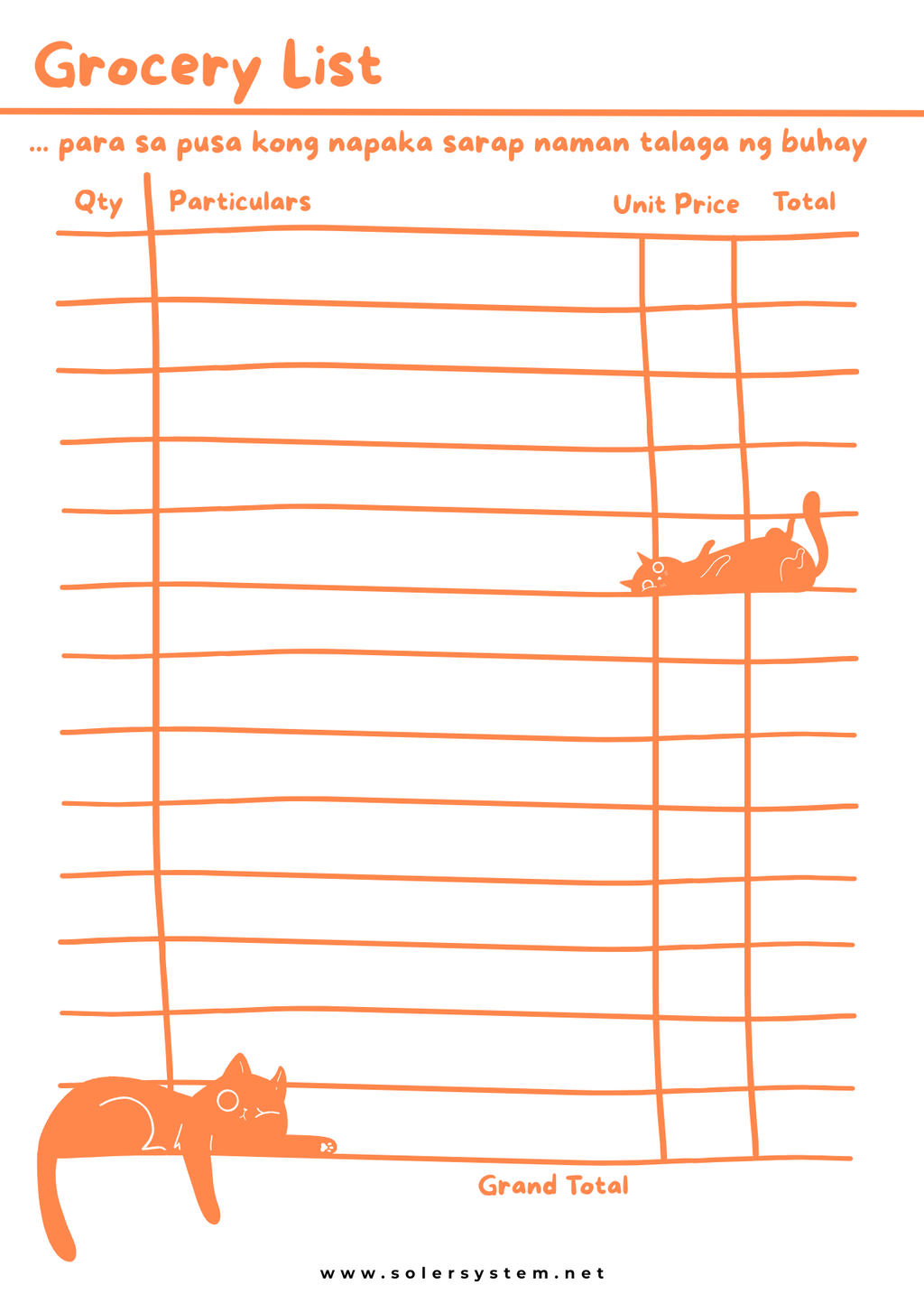 Grocery List para sa pusa | A6 Memo Pad