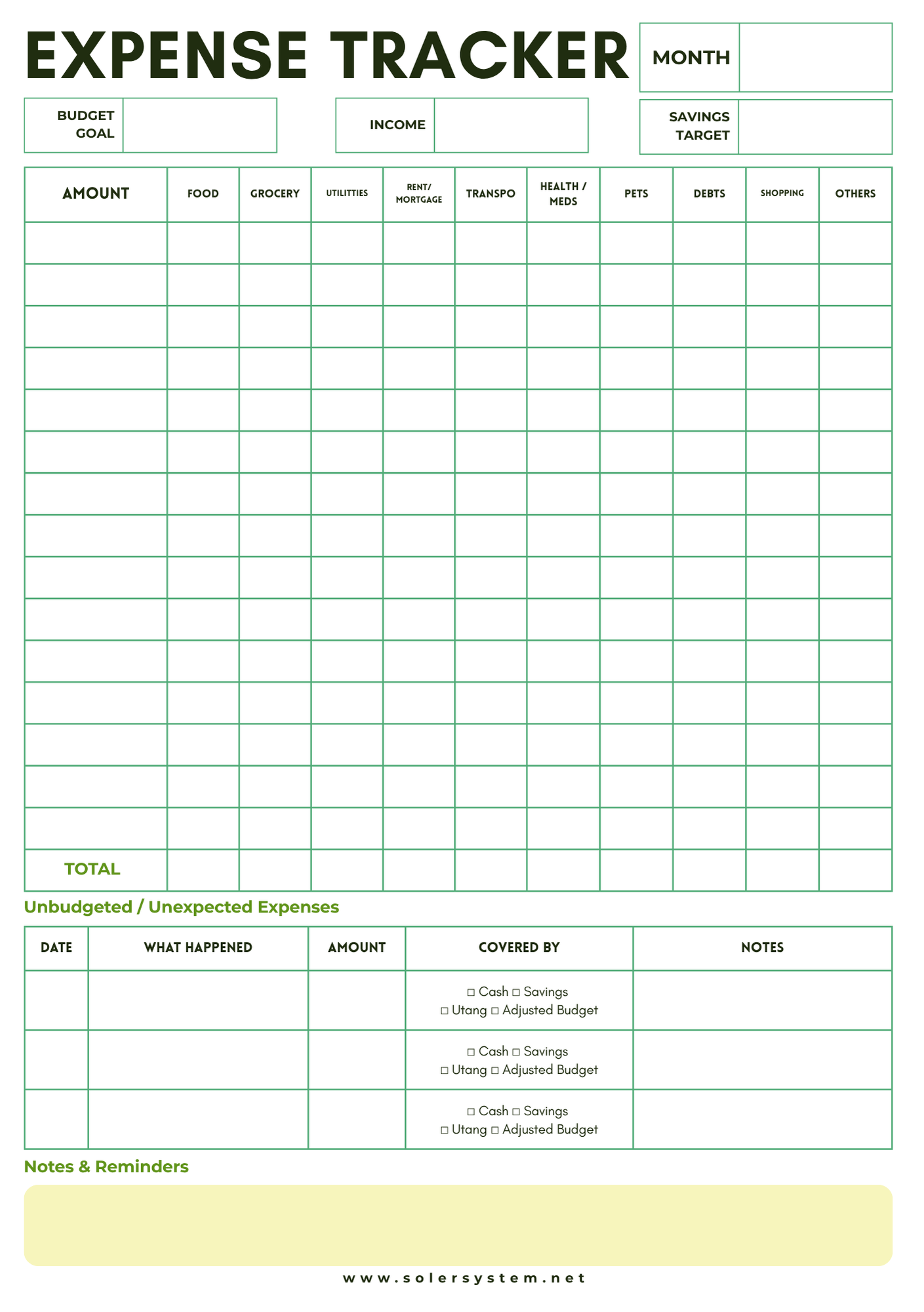Expense Tracker | A5 Memo Pad