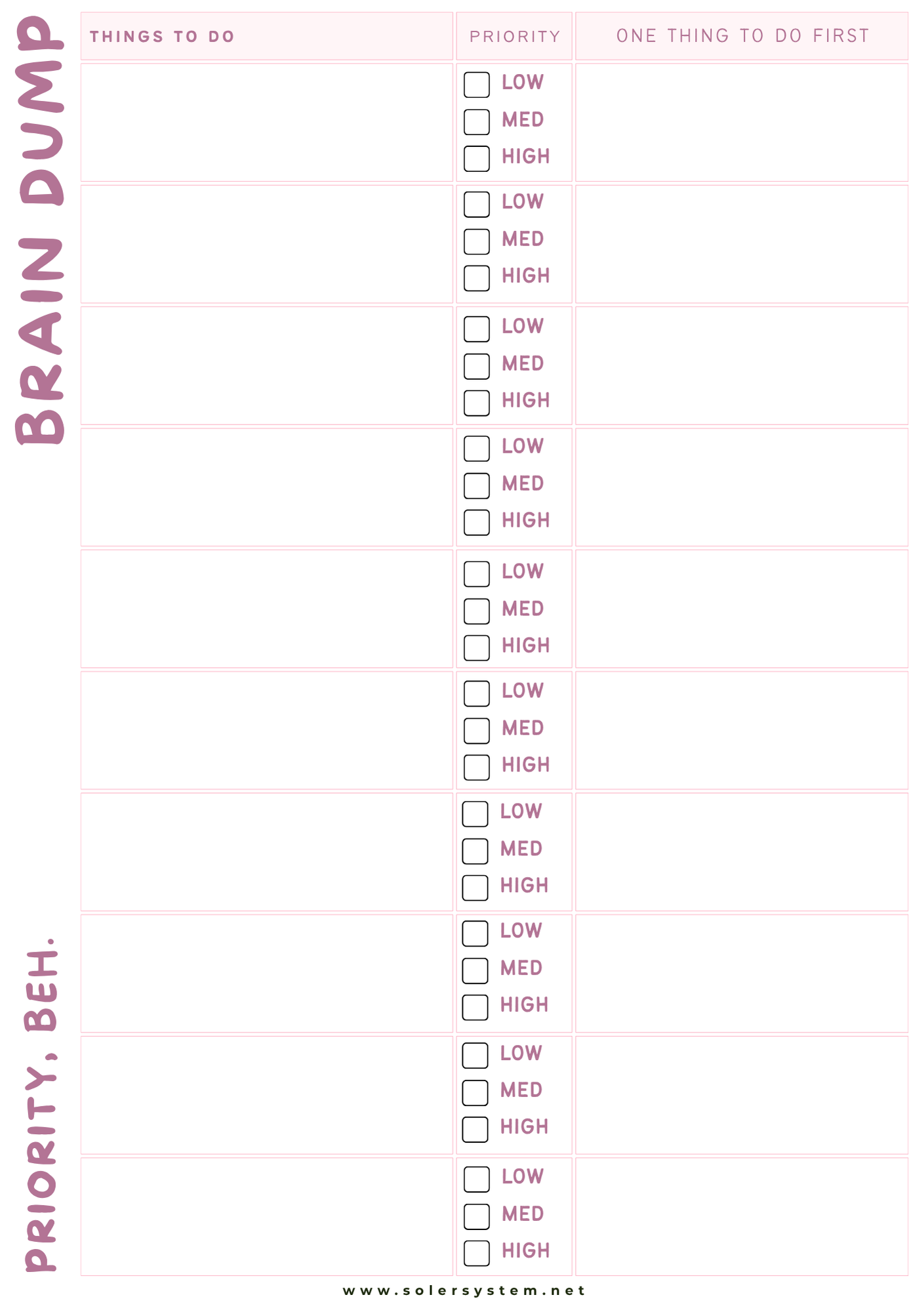 Brain Dump - Pink | A5 Memo Pad