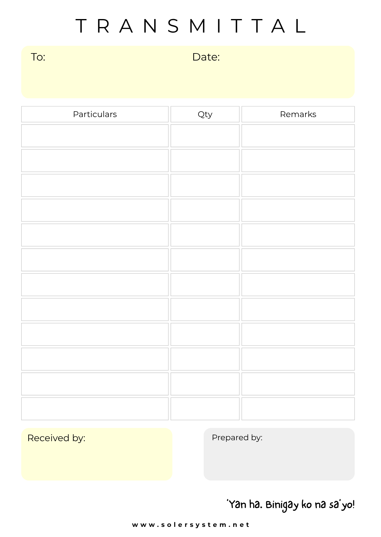 Transmittal | A6 Memo Pad