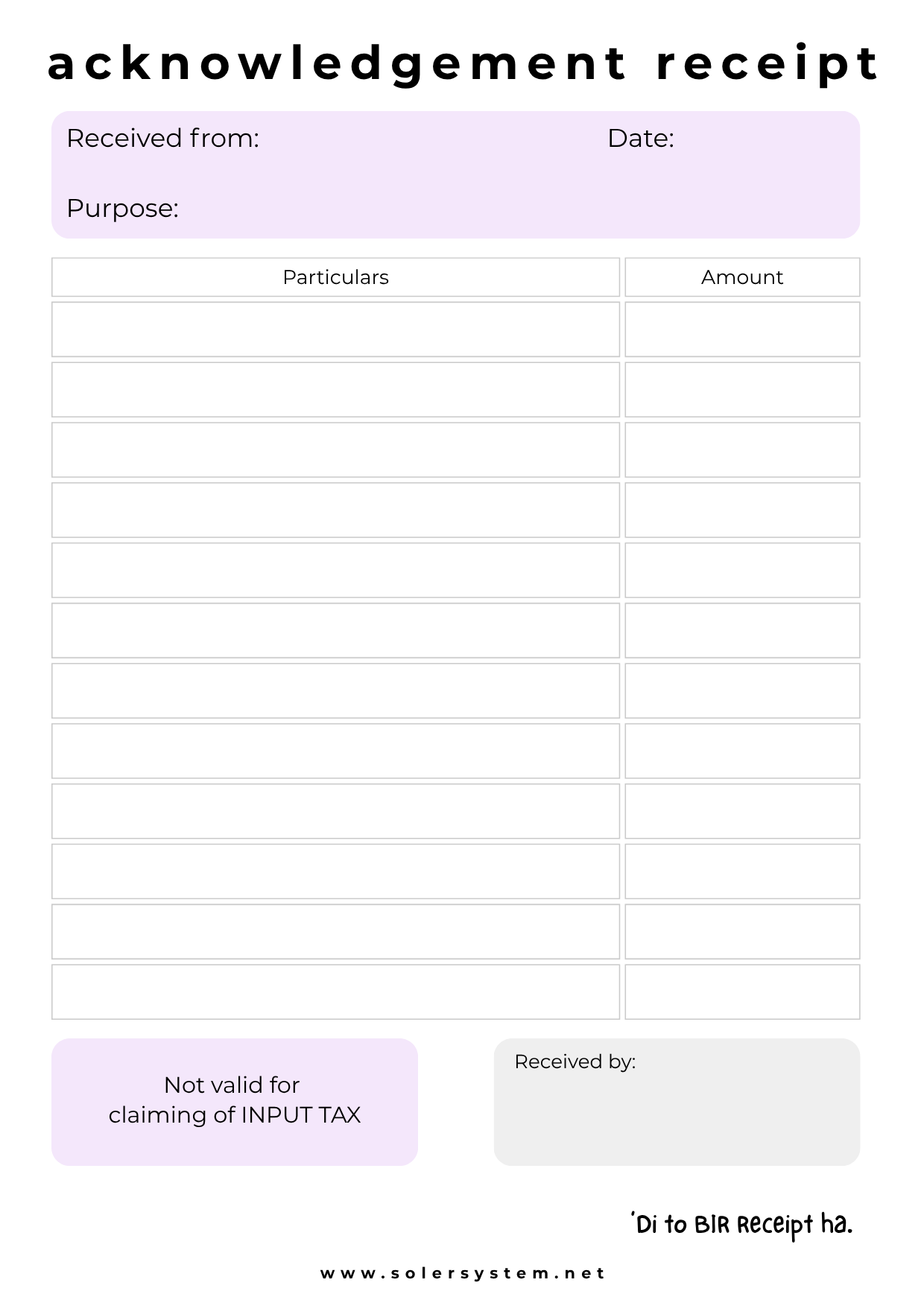 Acknowledgement Receipt | A6 Memo Pad